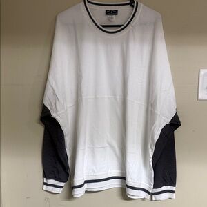 White and Black Long Sleeve Men's Shirt